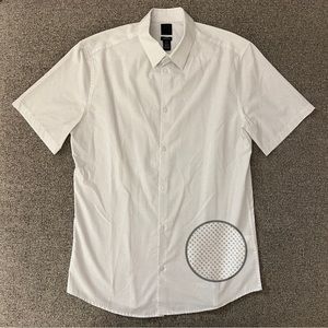 🟢 3 for $15 Bundle | Men's H&M White Collard Short Sleeve button up Size Medium
